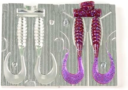 Aluminium Ribbon-Tail Grub Mold, 3 in — alternate product view